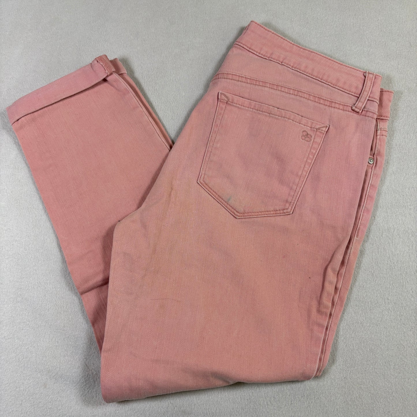 Jessica Simpson Womens Jeans 10/30 Pink Rolled Crop Skinny Stretch Denim Y2K