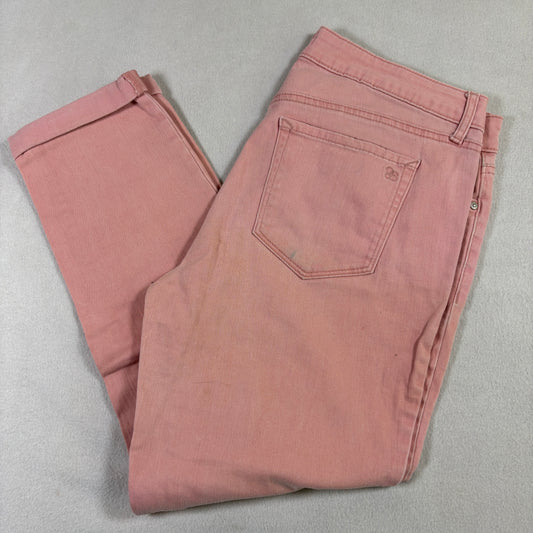 Jessica Simpson Womens Jeans 10/30 Pink Rolled Crop Skinny Stretch Denim Y2K