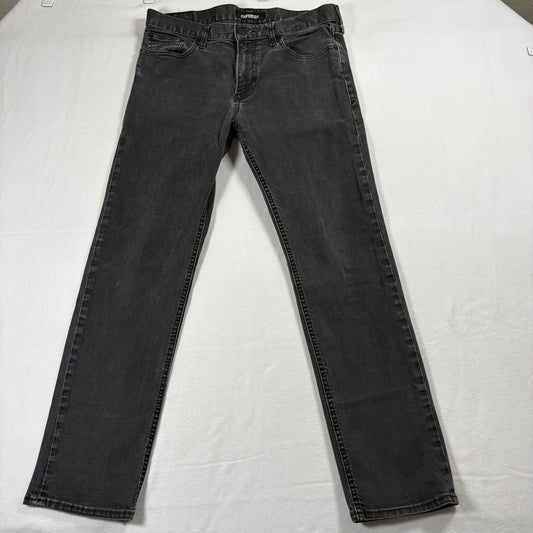 Mens Jeans 34x32 Black Wash Slim Straight Stretch Vintage Y2K Casual Denim