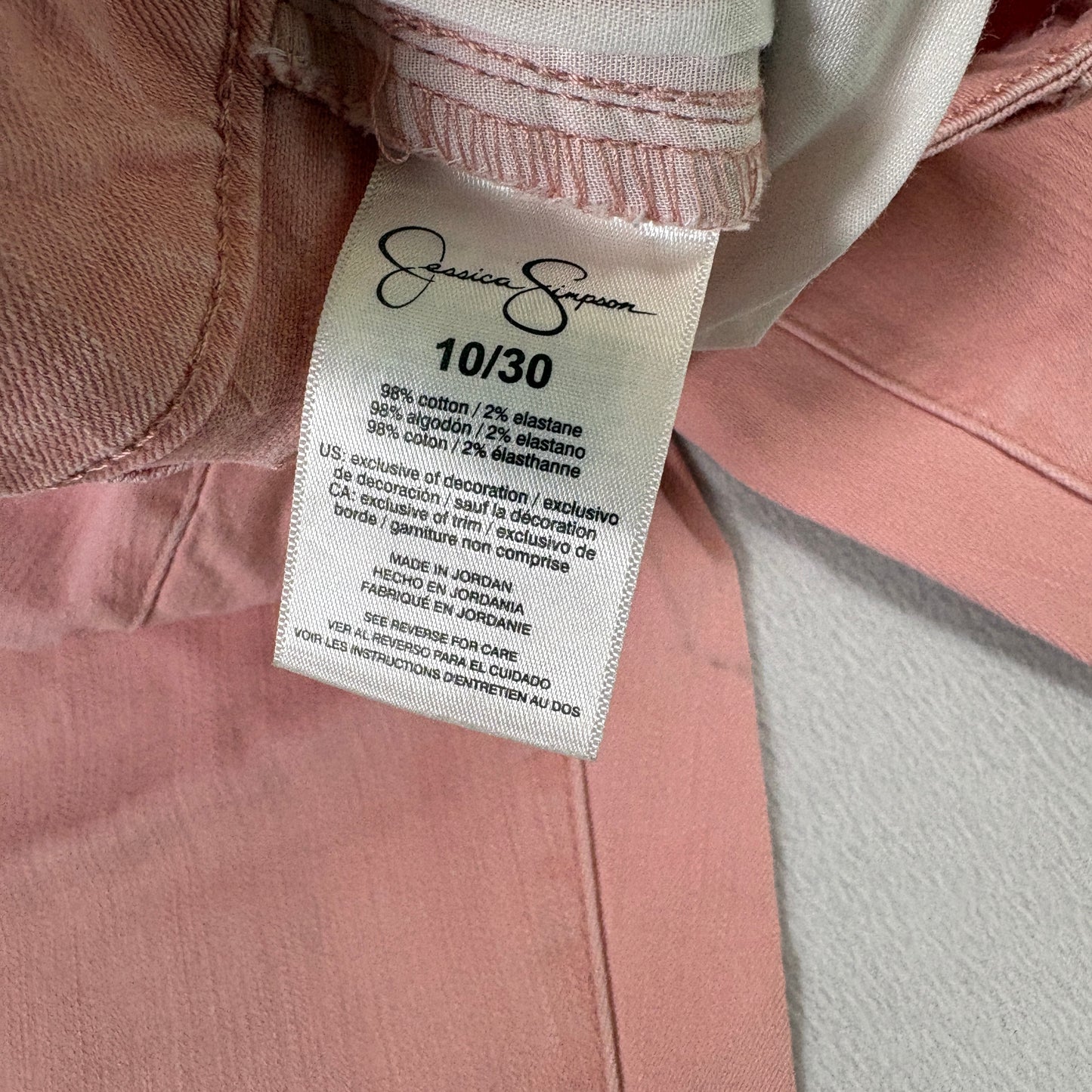 Jessica Simpson Womens Jeans 10/30 Pink Rolled Crop Skinny Stretch Denim Y2K