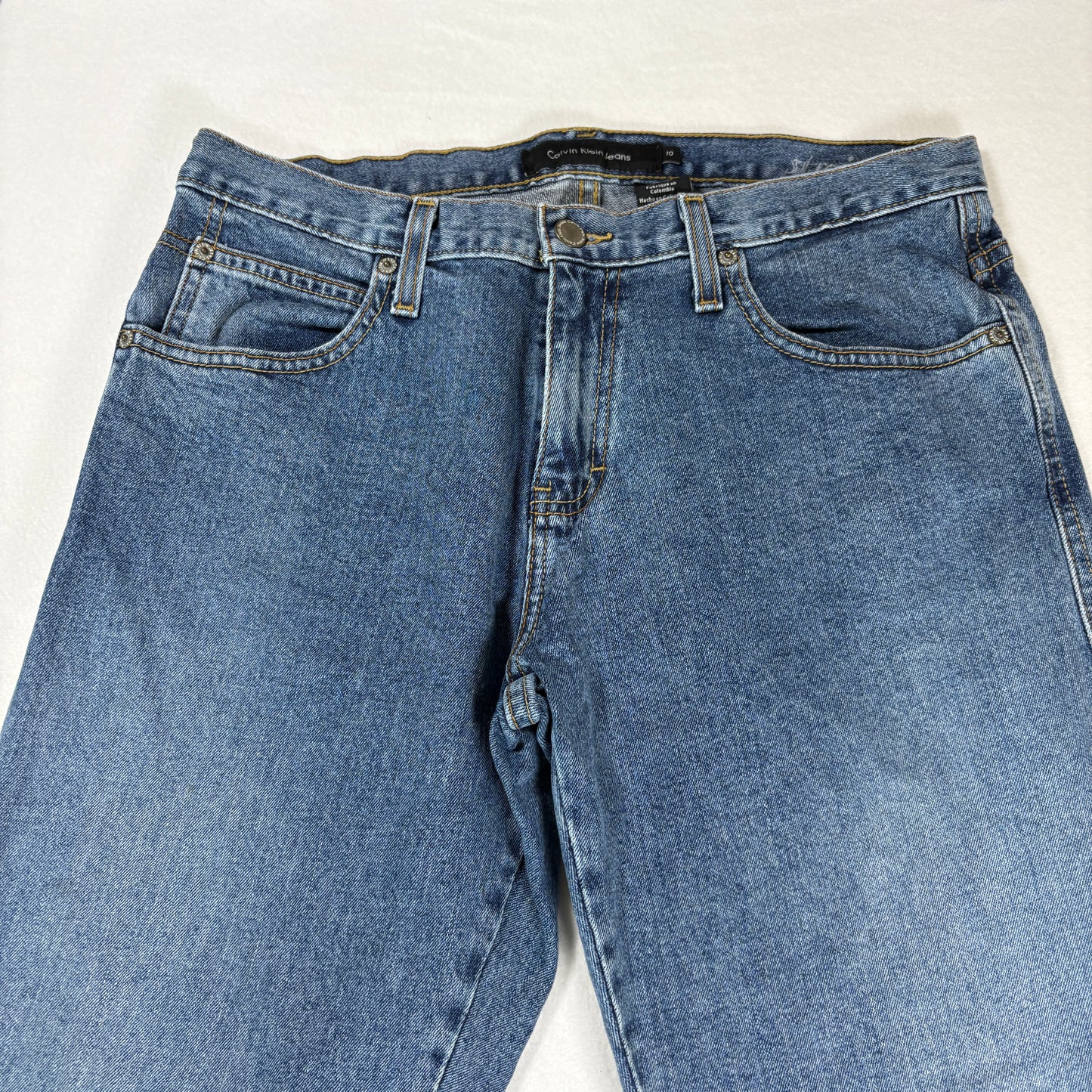 Calvin Klein Womens Jeans Sz 10 Blue Y2K 90s High Rise Straight Denim Vintage
