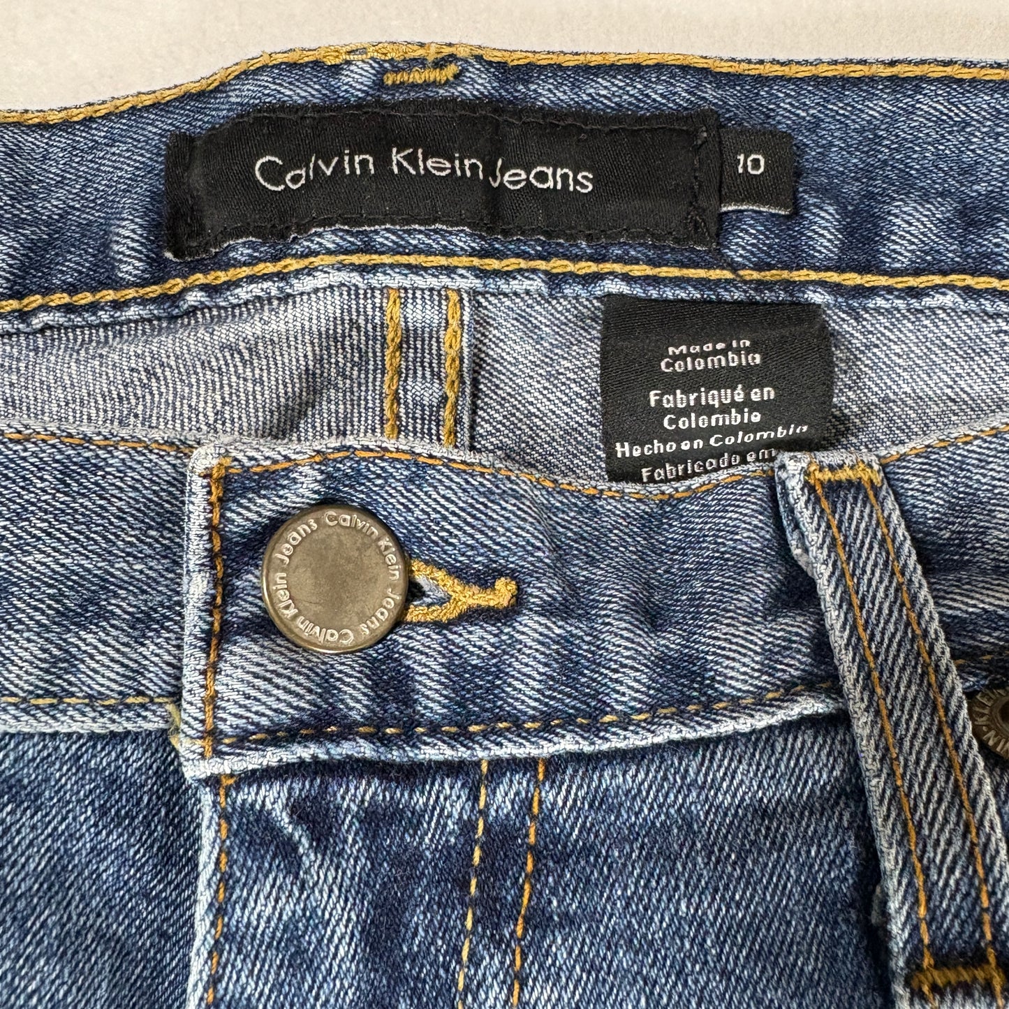 Calvin Klein Womens Jeans Sz 10 Blue Y2K 90s High Rise Straight Denim Vintage