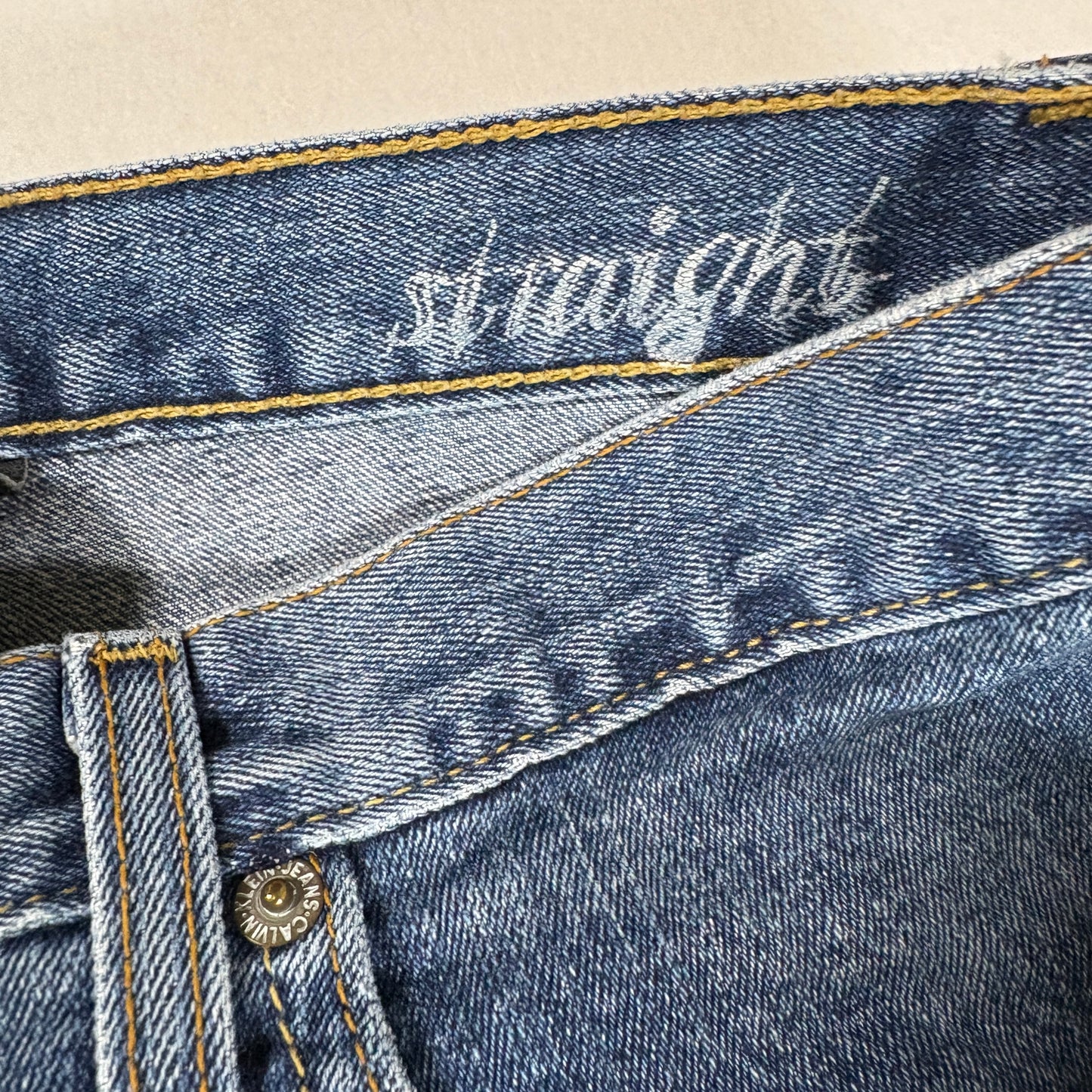 Calvin Klein Womens Jeans 10 Straight Leg High Rise Blue Denim Vintage Y2K