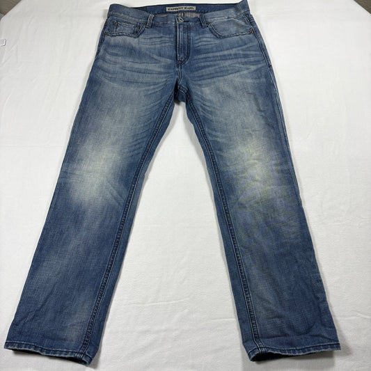 Mens Jeans 34x32 Medium Wash Straight Leg Stretch Vintage Y2K Casual Denim