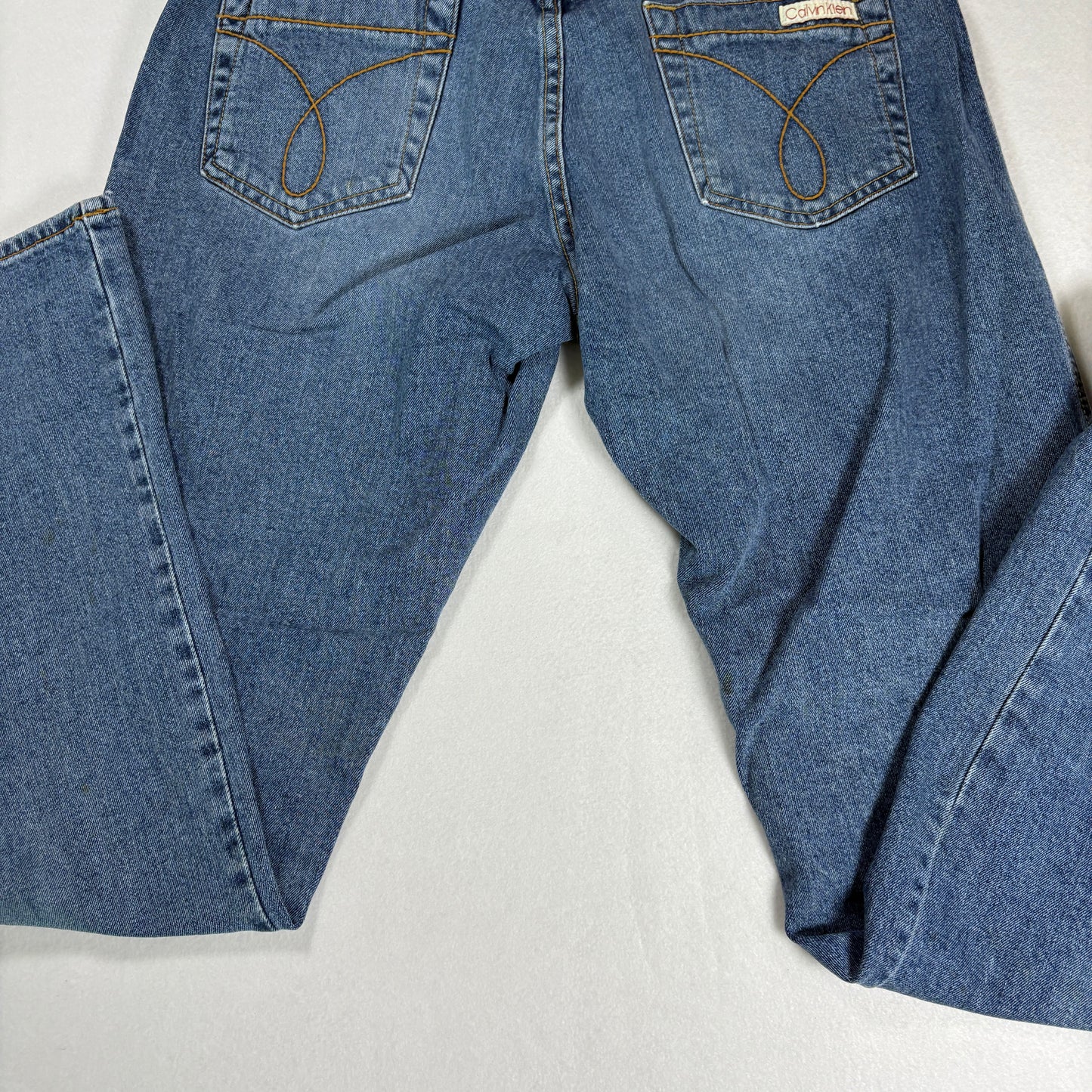 Calvin Klein Womens Jeans Sz 10 Blue Y2K 90s High Rise Straight Denim Vintage