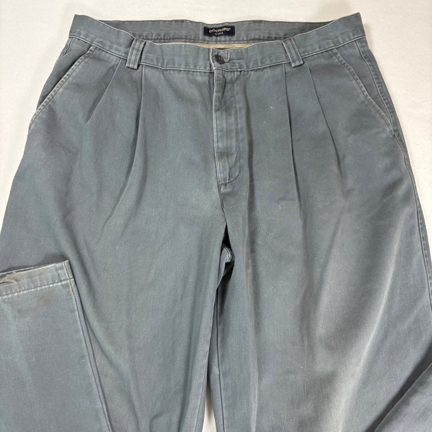 Dockers Mens Khakis Pants 36x34 Gray Classic Fit 100% Cotton Chino