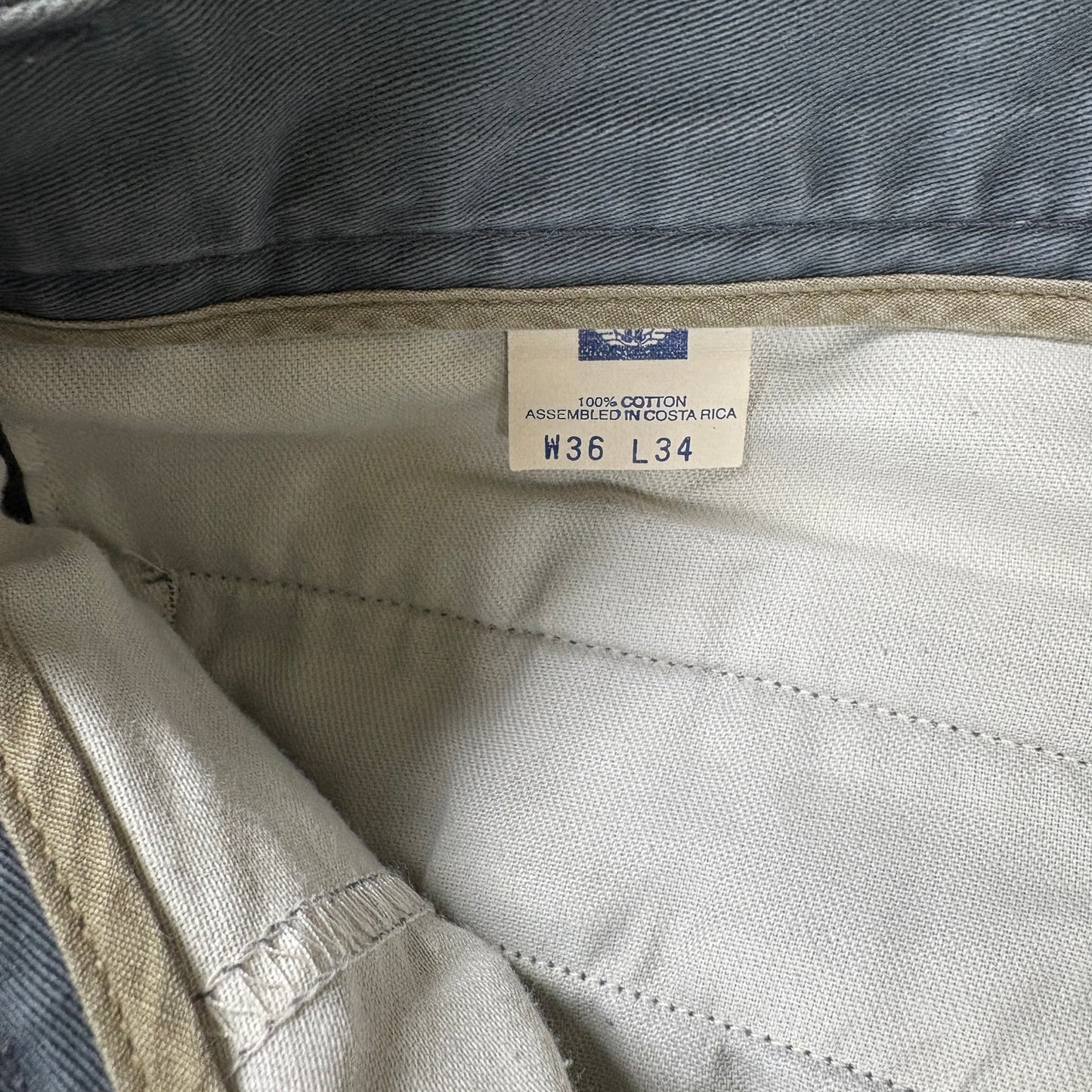 Dockers Mens Khakis Pants 36x34 Gray Classic Fit 100% Cotton Chino