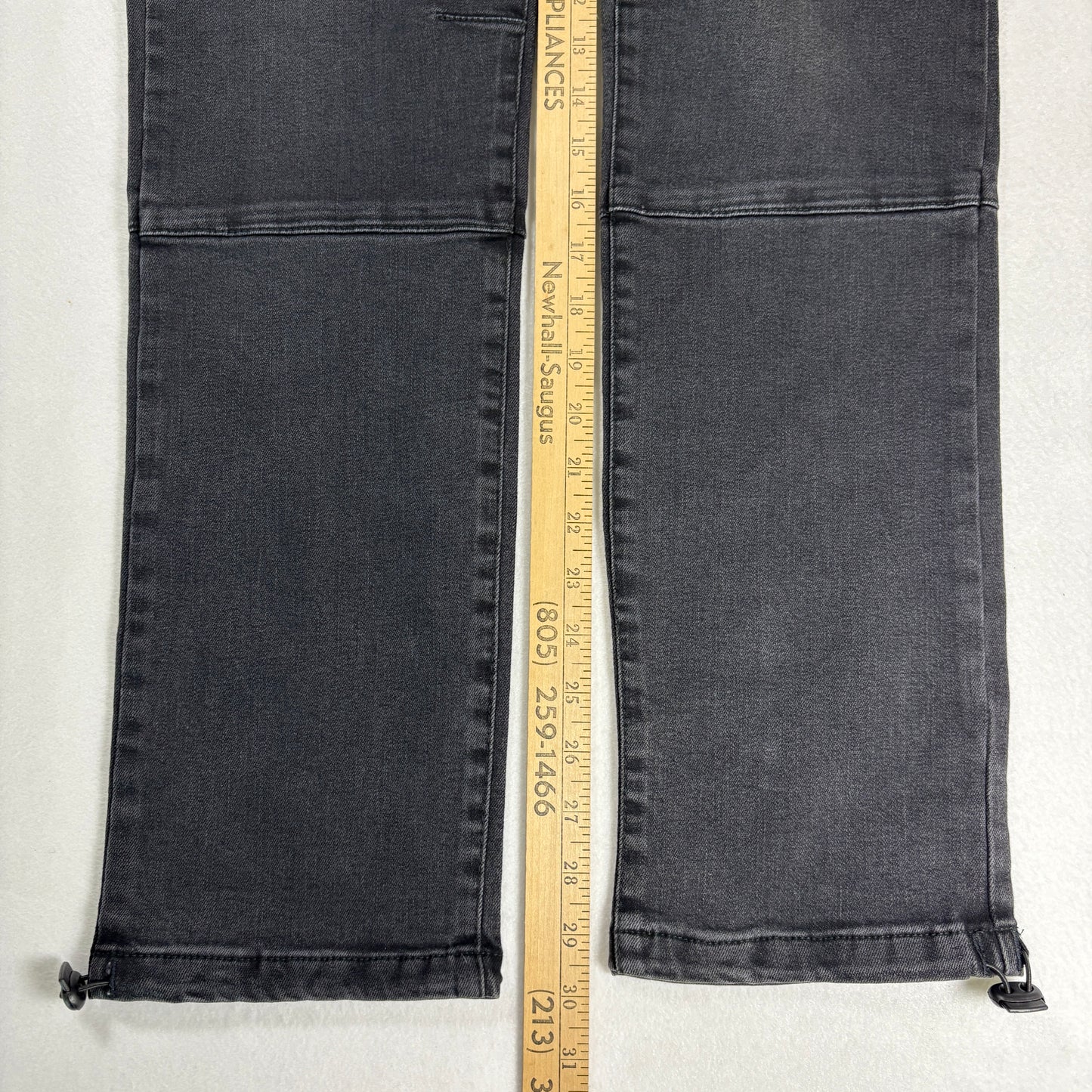 NWT Fidels Mens Cargo Jeans Sz S Black Baggy Streetwear Y2K 90s Grunge Denim