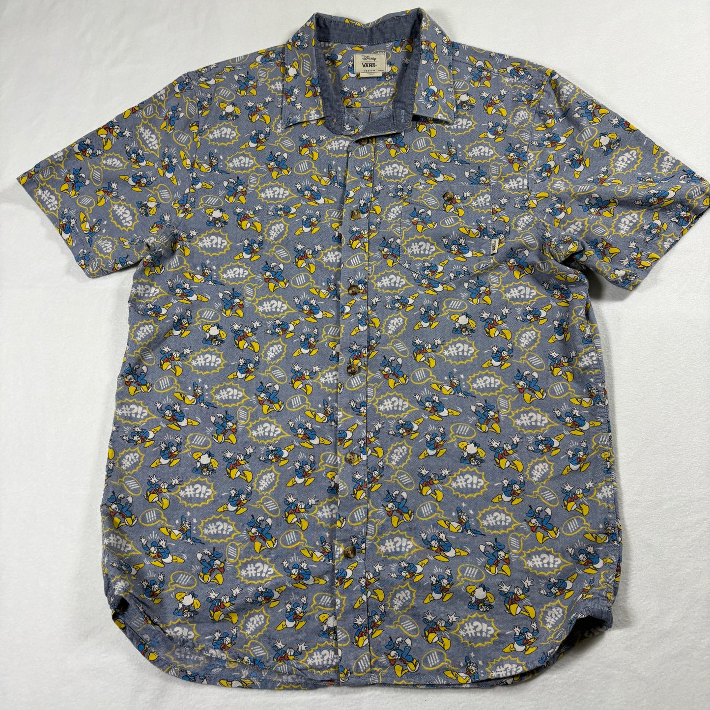 Vans Disney Mens Shirt Medium Donald Duck Button Up Vintage Y2K Skate Street
