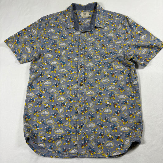 Vans Disney Mens Shirt Medium Donald Duck Button Up Vintage Y2K Skate Street