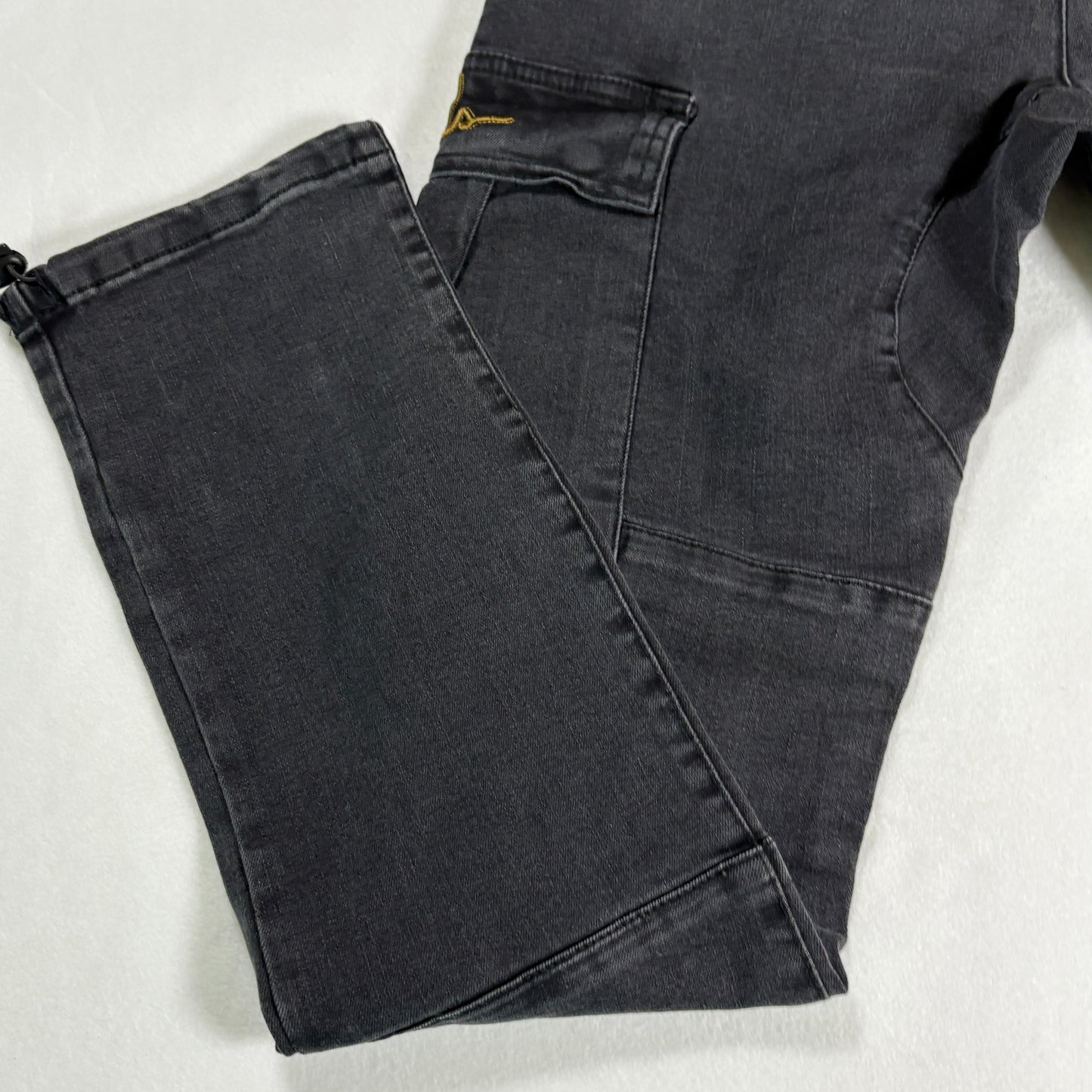 NWT Fidels Mens Cargo Jeans Sz S Black Baggy Streetwear Y2K 90s Grunge Denim