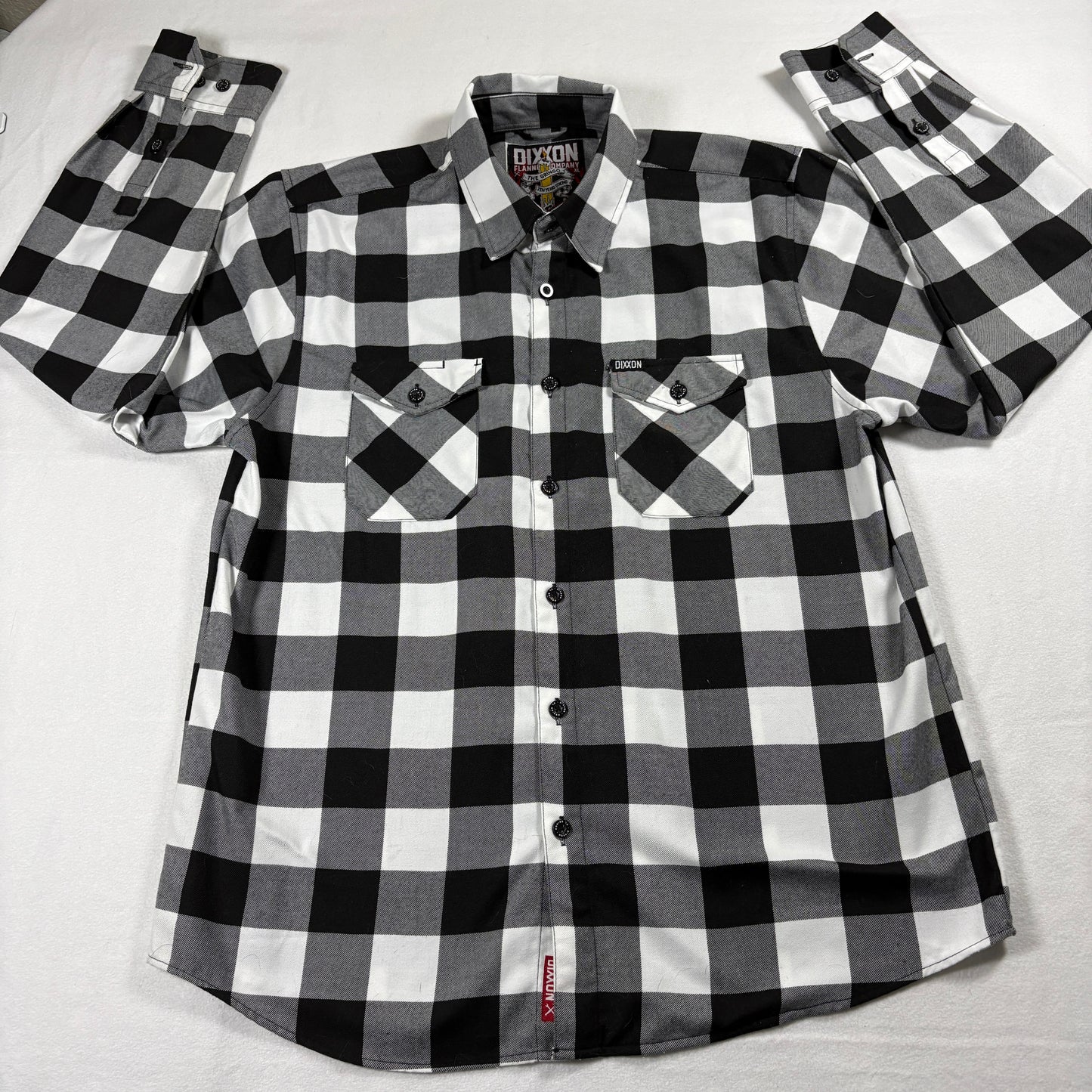 Dixxon Flannel Company The Gringo Shirt Mens XL Black Gray Buffalo Check Plaid