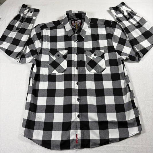 Dixxon Flannel Company The Gringo Shirt Mens XL Black Gray Buffalo Check Plaid