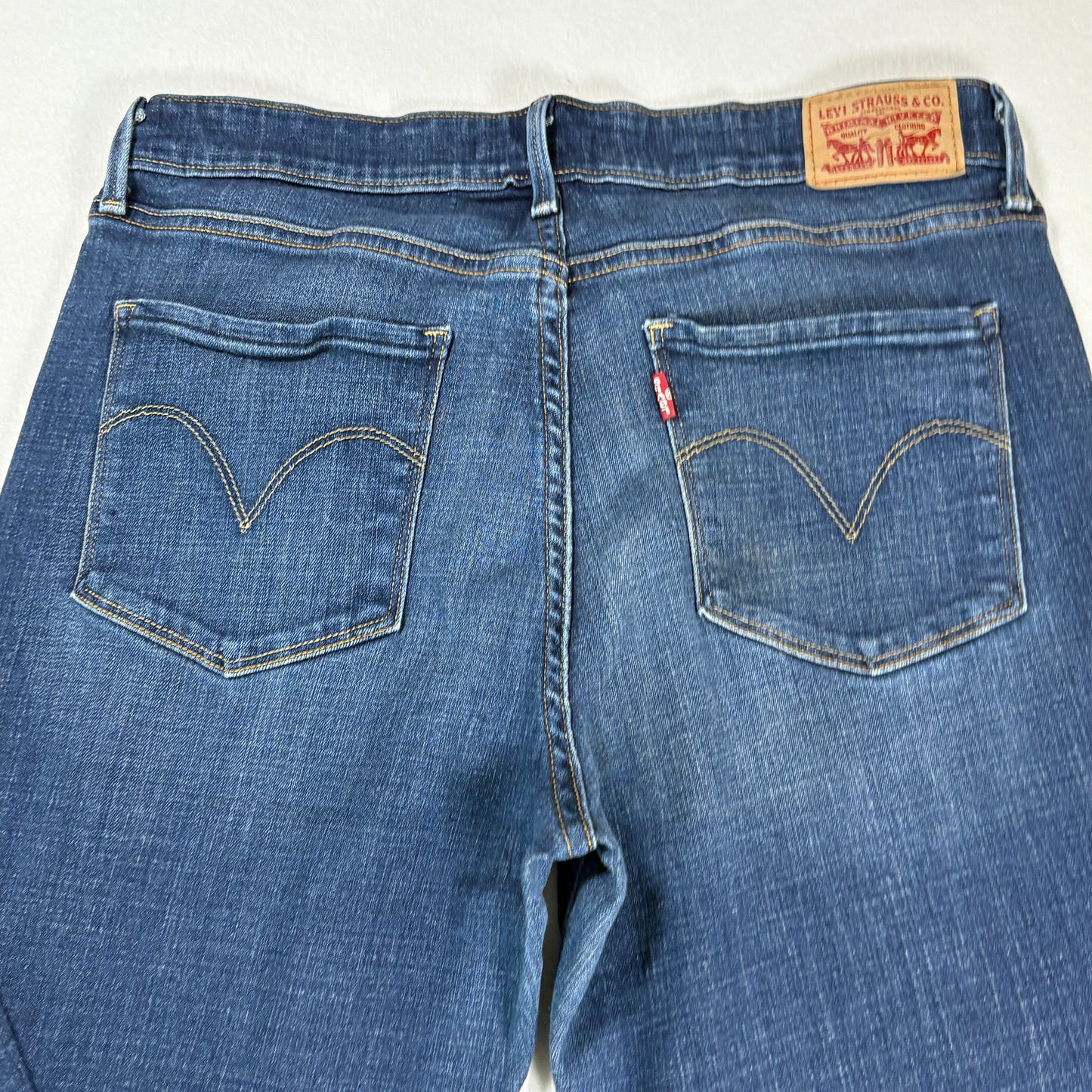Levis Womens Jeans Sz 12 Blue Mid Rise Skinny Stretch Denim Y2K 90s Vintage Look