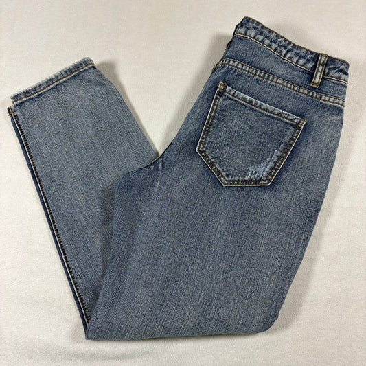 Refuge Womens Distressed Ripped Button Fly Jeans Size 10 Blue Y2K Grunge Denim