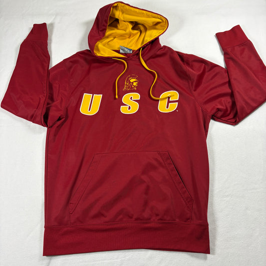 USC Hoodie Men Large Red Gold Campus Heritage Trojans Pullover Hoodie Sweatshirt