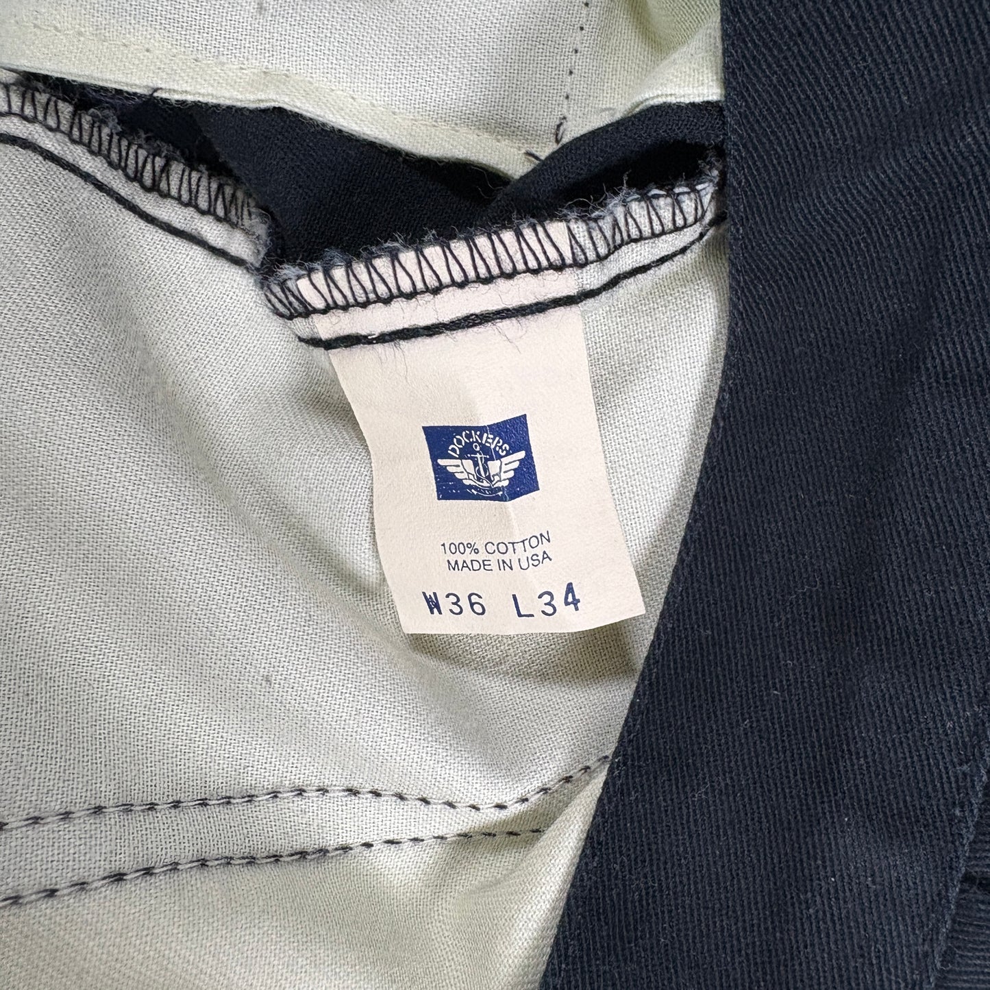 Dockers Mens Pants W36 L34 Black Pleated Twill Classic Fit Made USA Vintage