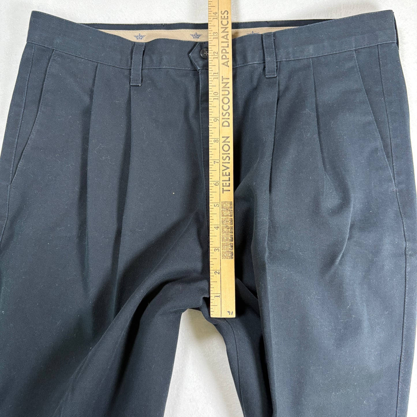 Dockers Mens Pants W36 L34 Black Pleated Twill Classic Fit Made USA Vintage