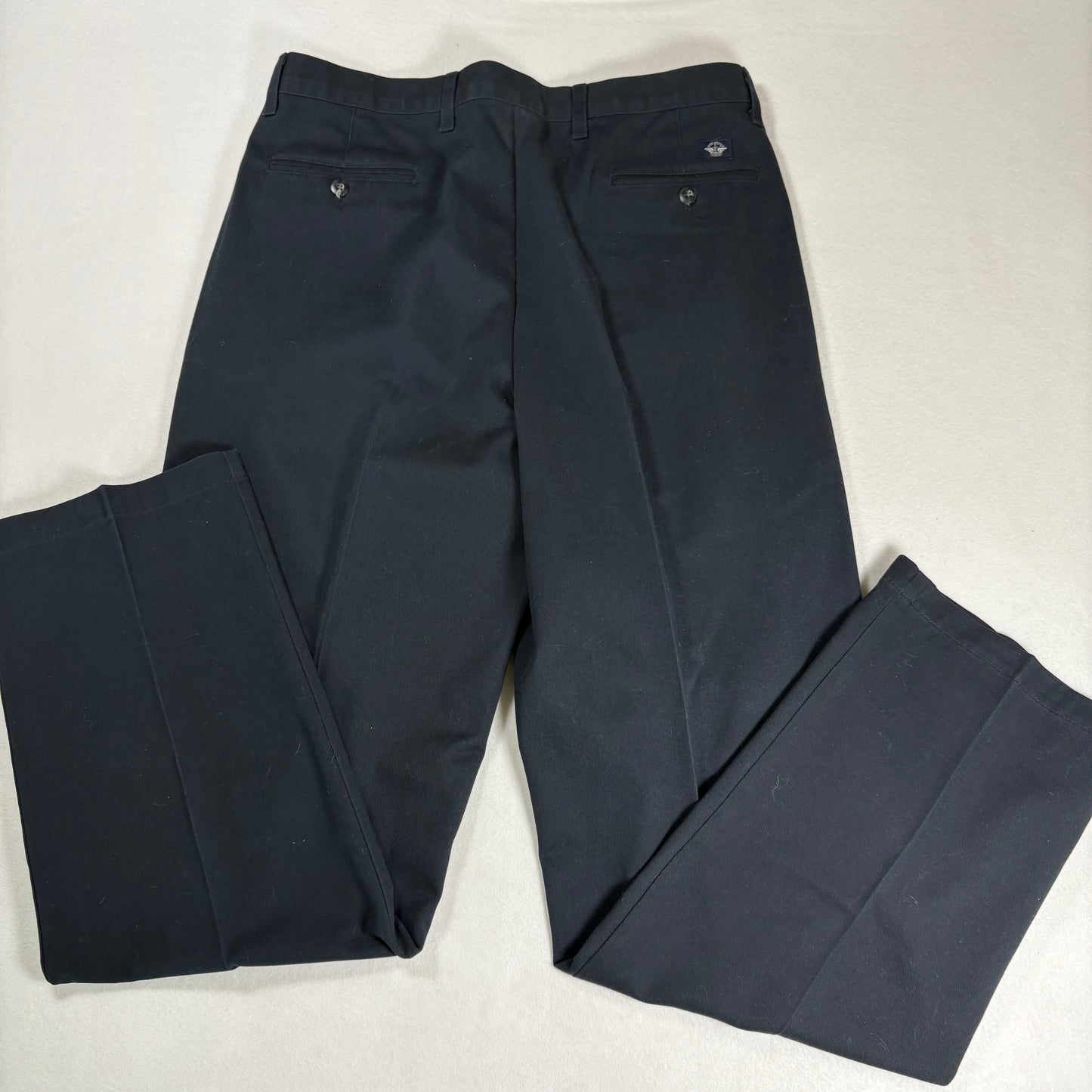 Dockers Mens Pants W36 L34 Black Pleated Twill Classic Fit Made USA Vintage