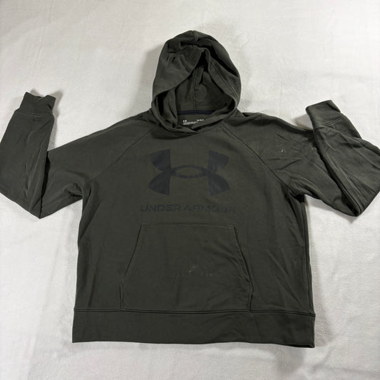 Under Armour Hoodie Mens Large Green Loose Fit Pullover Athletic Streetwear