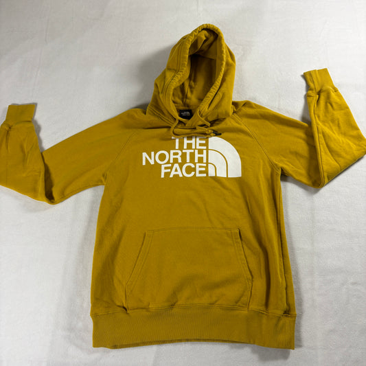 The North Face Hoodie Womens Small Yellow Pullover Logo Outdoor Casual