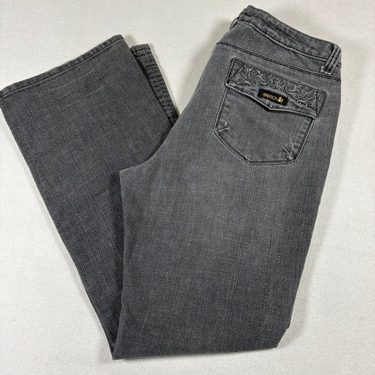 Vidal Sassoon Womens Grey Bootcut Jeans Size 12 Stretch Denim Y2K Grunge Fit