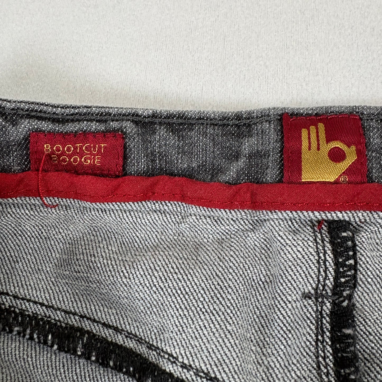 Vidal Sassoon Womens Grey Bootcut Jeans Size 12 Stretch Denim Y2K Grunge Fit