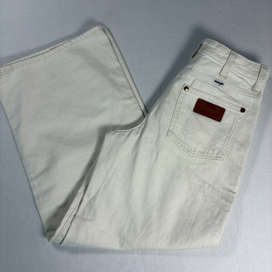Wrangler Womens Jeans Sz 25 White High Rise Wide Leg Hemp Blend Y2K 90s Vintage