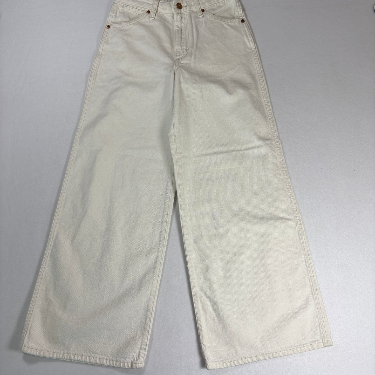 Wrangler Womens Jeans Sz 25 White High Rise Wide Leg Hemp Blend Y2K 90s Vintage