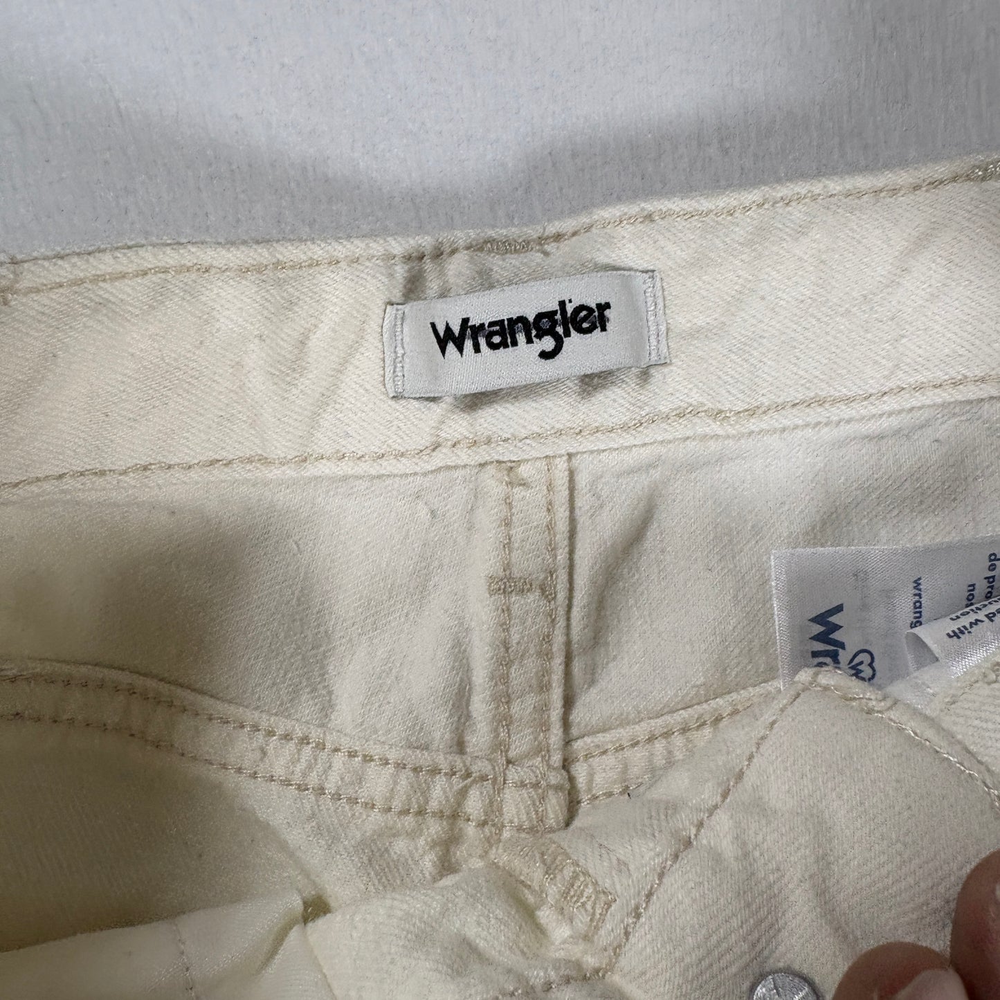 Wrangler Womens Jeans Sz 25 White High Rise Wide Leg Hemp Blend Y2K 90s Vintage