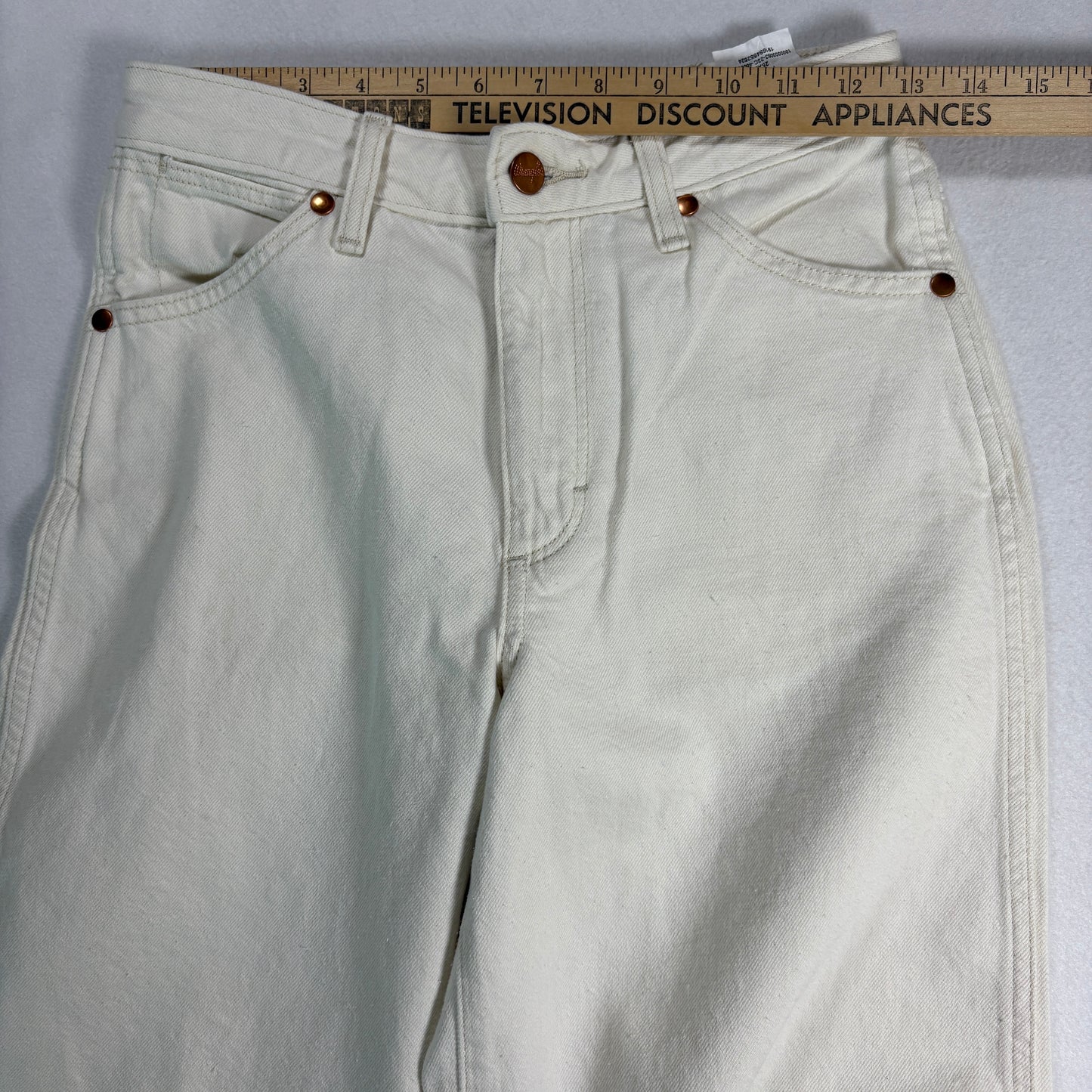 Wrangler Womens Jeans Sz 25 White High Rise Wide Leg Hemp Blend Y2K 90s Vintage