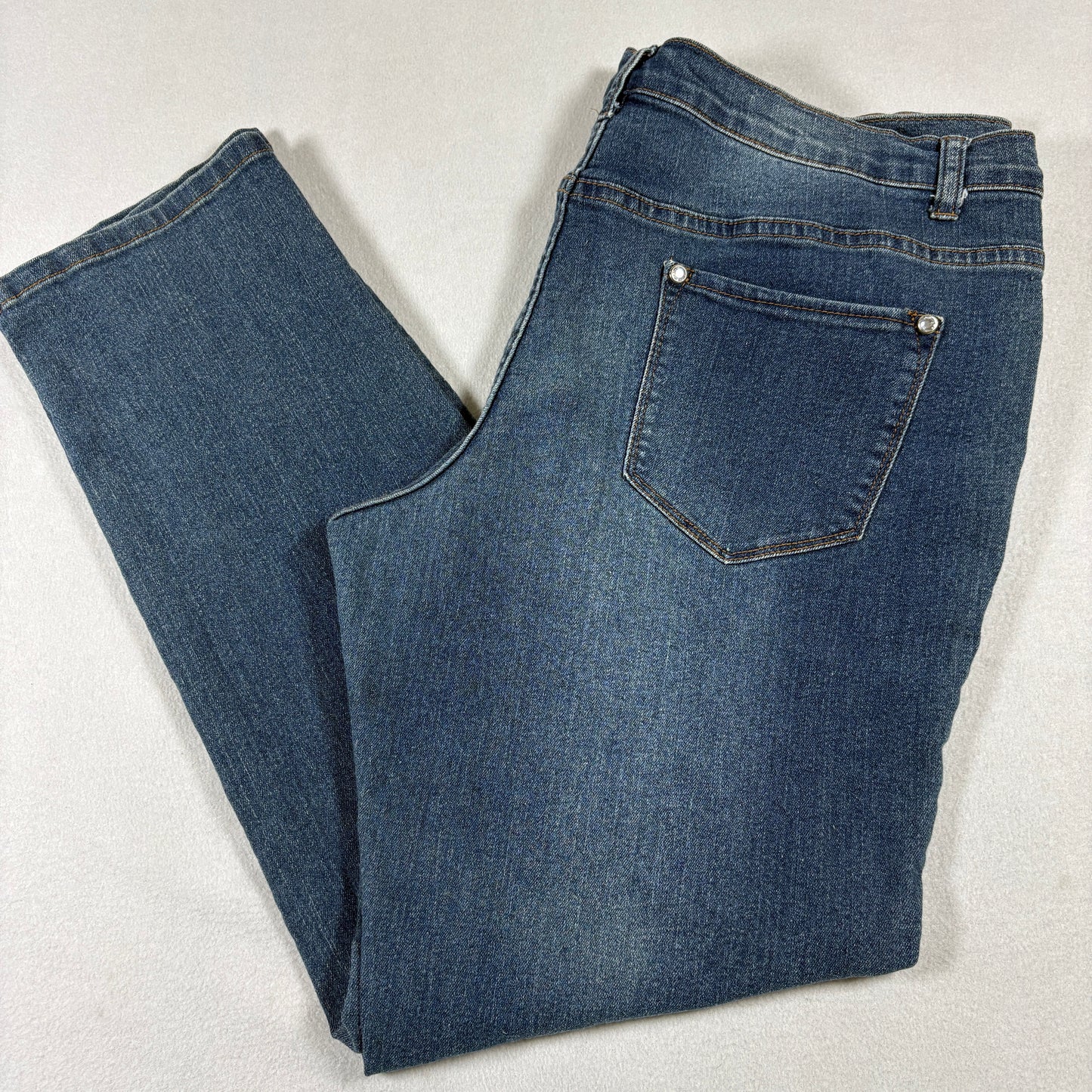 Venus Womens Jeans Size 16 Blue Denim Stretch High Rise Curvy Y2K Straight Fit