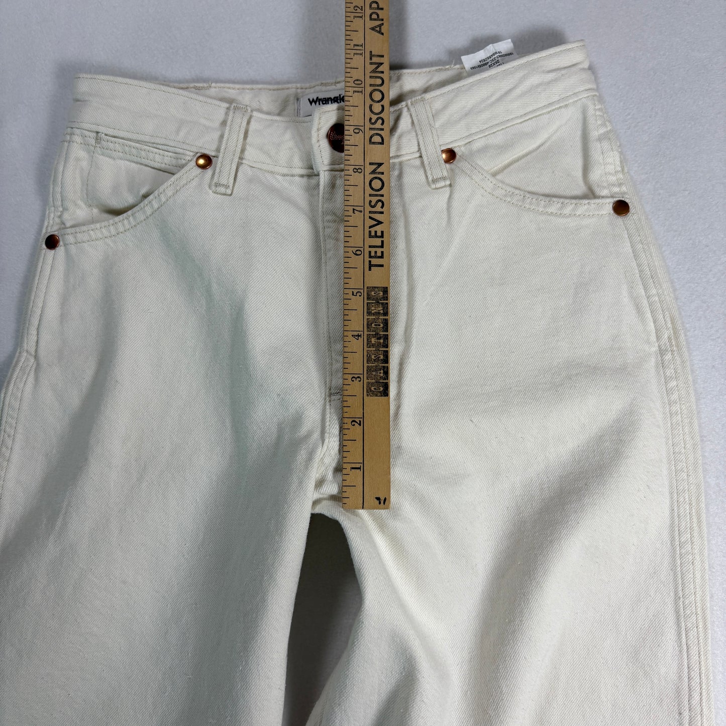 Wrangler Womens Jeans Sz 25 White High Rise Wide Leg Hemp Blend Y2K 90s Vintage