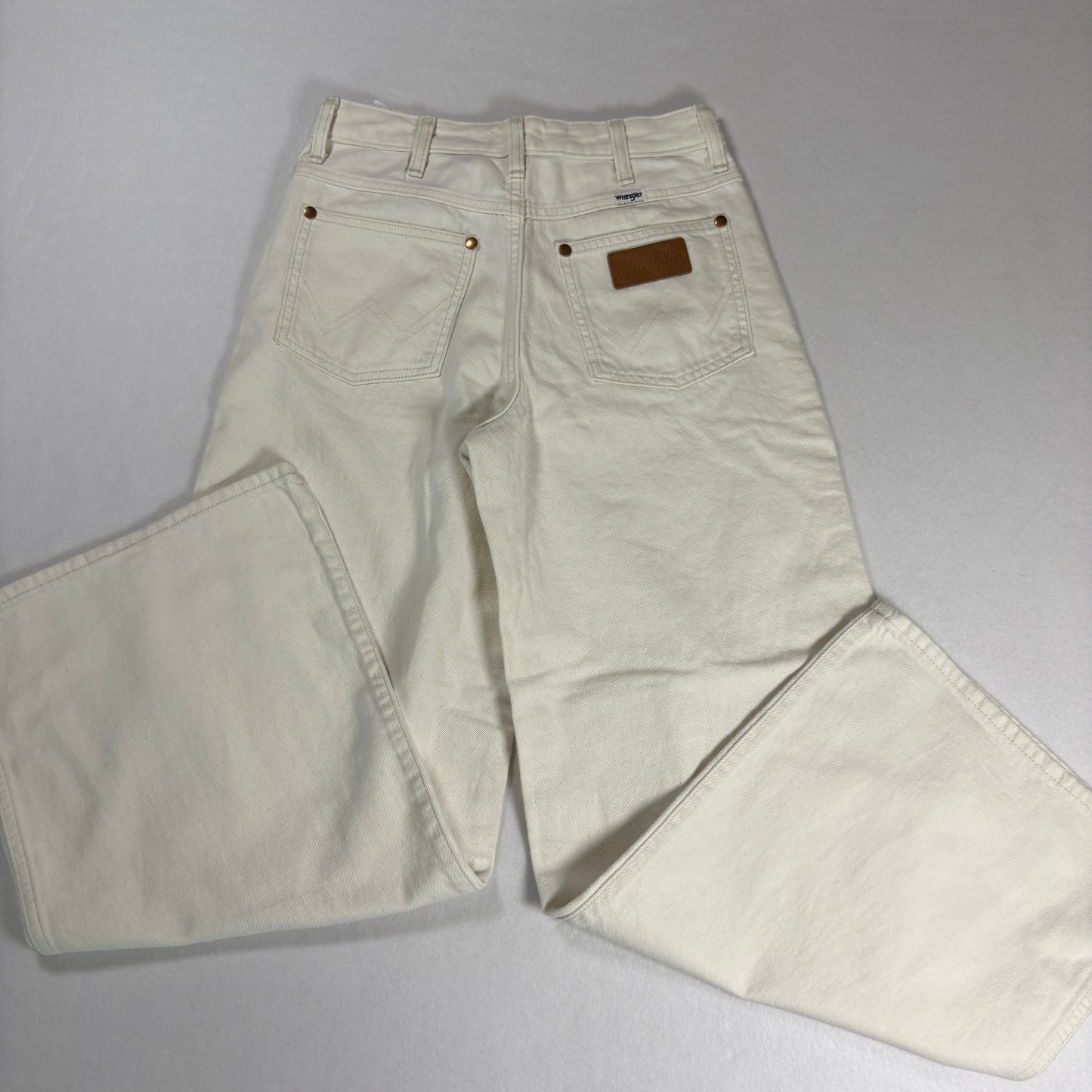 Wrangler Womens Jeans Sz 25 White High Rise Wide Leg Hemp Blend Y2K 90s Vintage