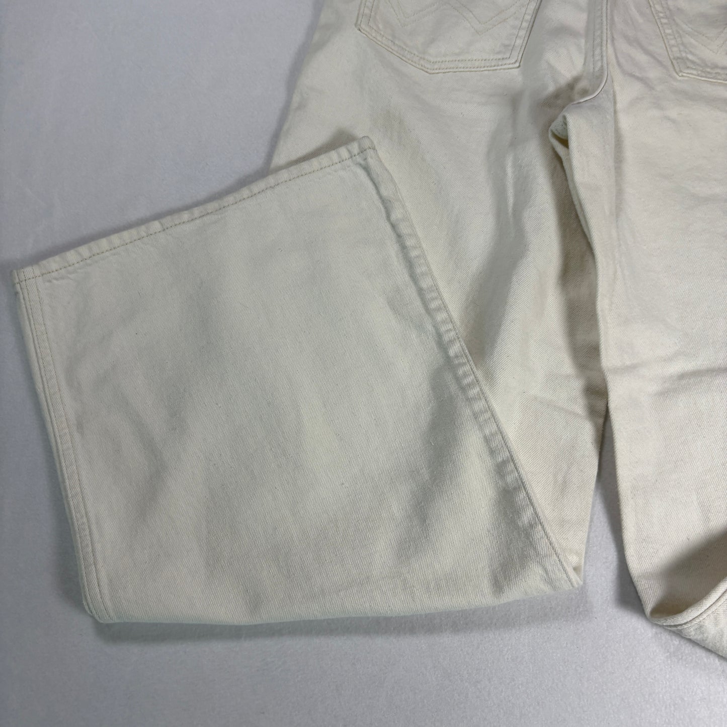 Wrangler Womens Jeans Sz 25 White High Rise Wide Leg Hemp Blend Y2K 90s Vintage