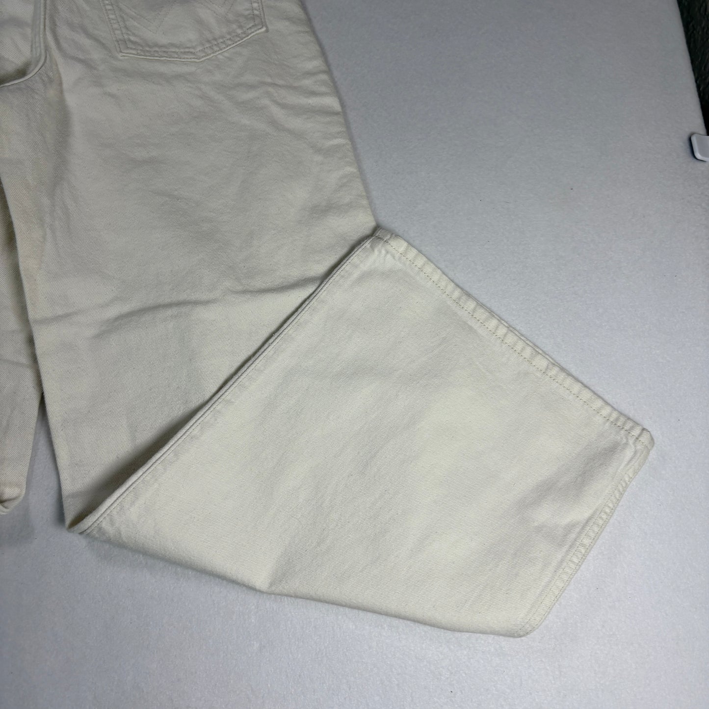 Wrangler Womens Jeans Sz 25 White High Rise Wide Leg Hemp Blend Y2K 90s Vintage