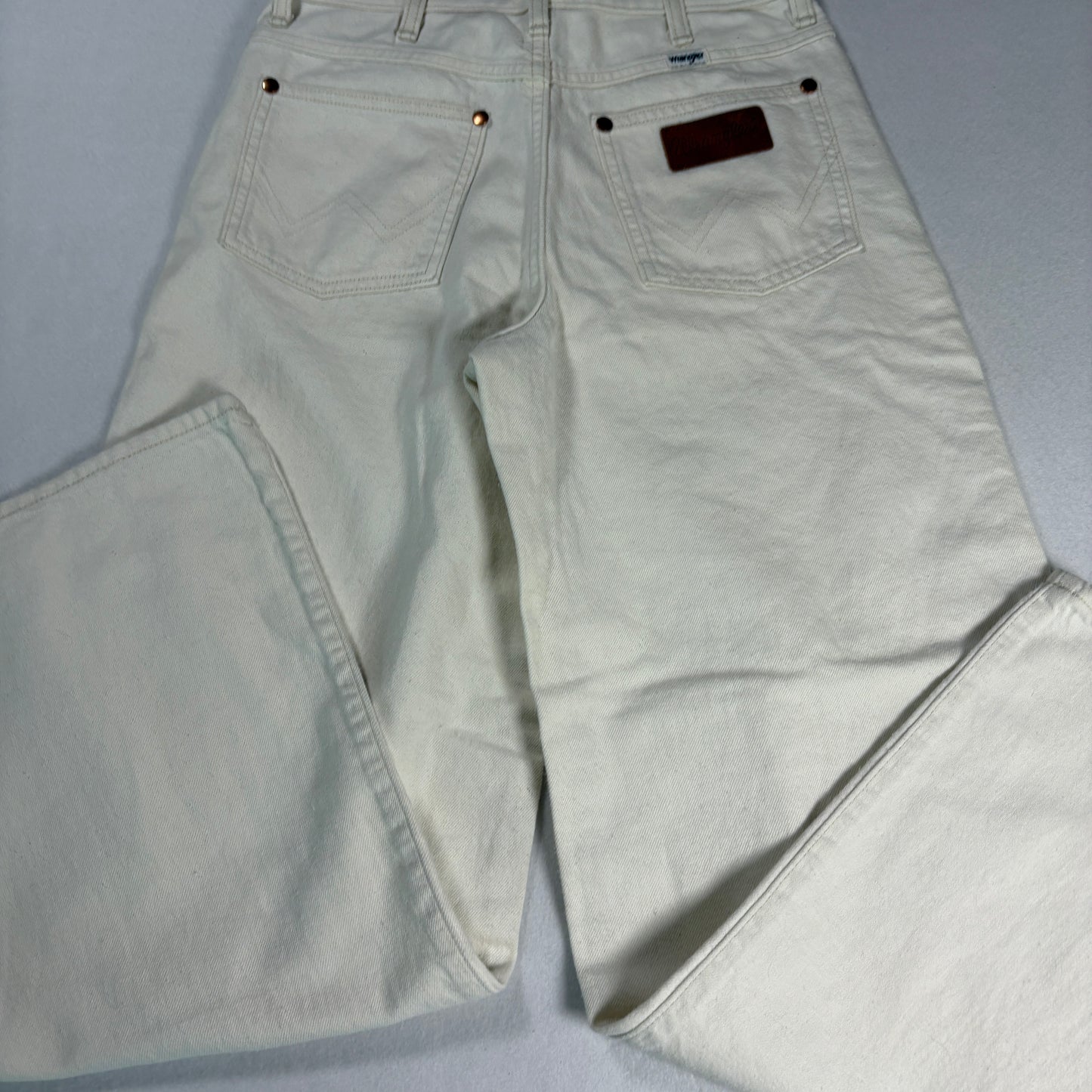 Wrangler Womens Jeans Sz 25 White High Rise Wide Leg Hemp Blend Y2K 90s Vintage