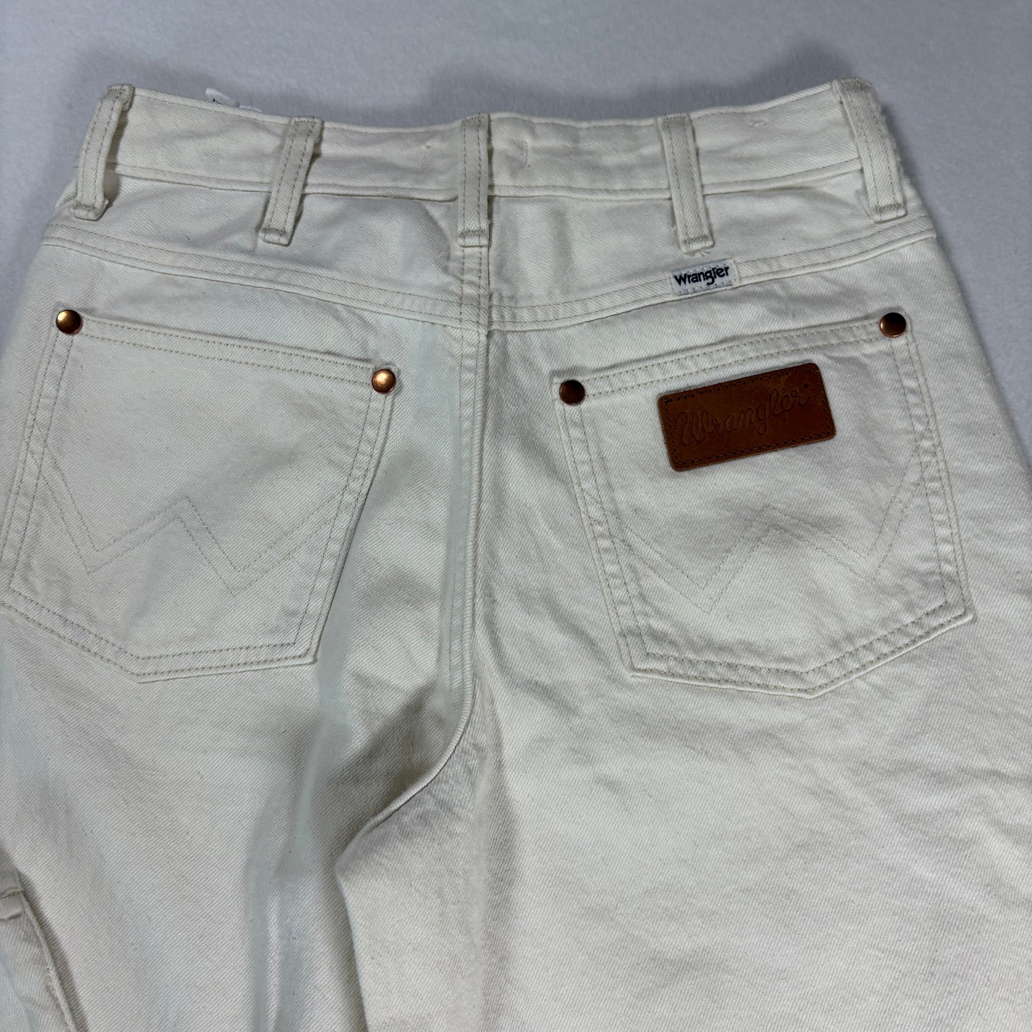 Wrangler Womens Jeans Sz 25 White High Rise Wide Leg Hemp Blend Y2K 90s Vintage