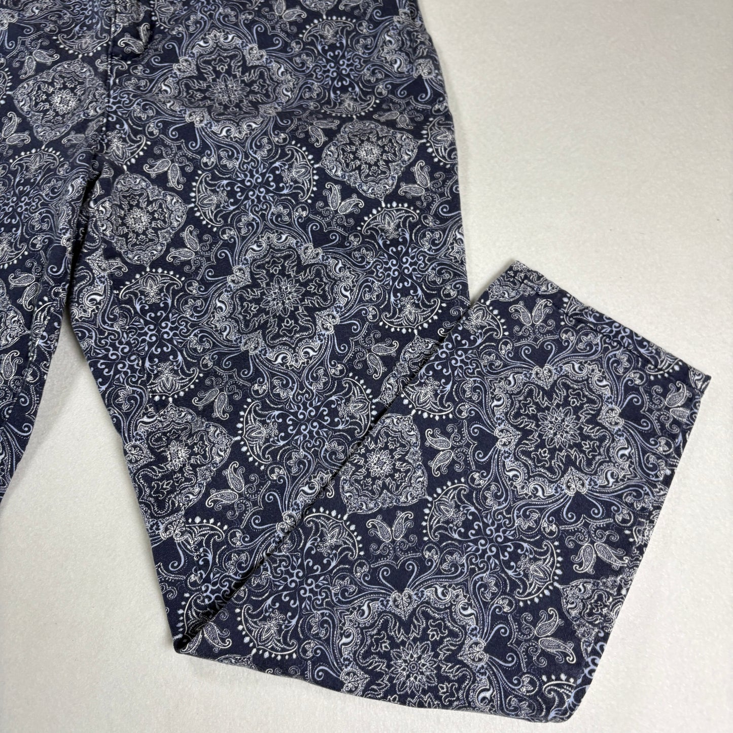 Charter Club Womens Jeans Sz 12 Blue Paisley Print Skinny Ankle Stretch Y2K Boho