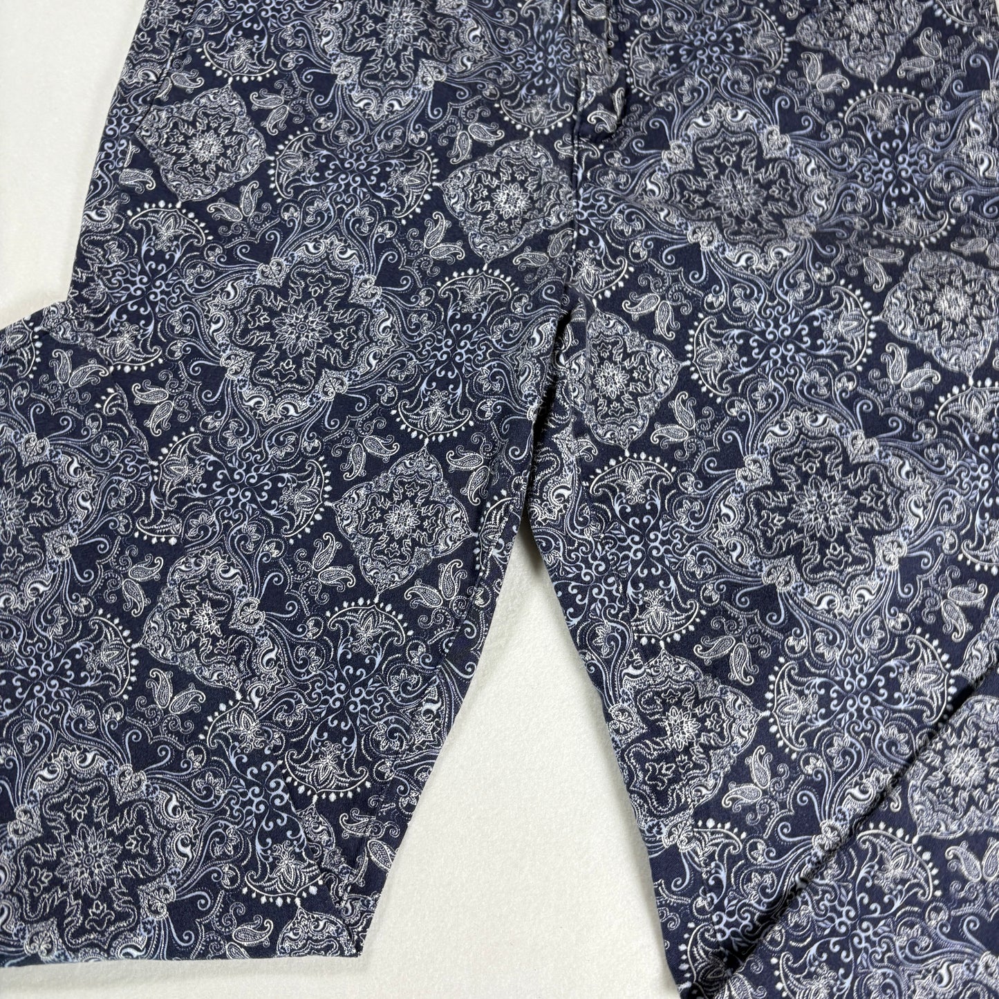 Charter Club Womens Jeans Sz 12 Blue Paisley Print Skinny Ankle Stretch Y2K Boho