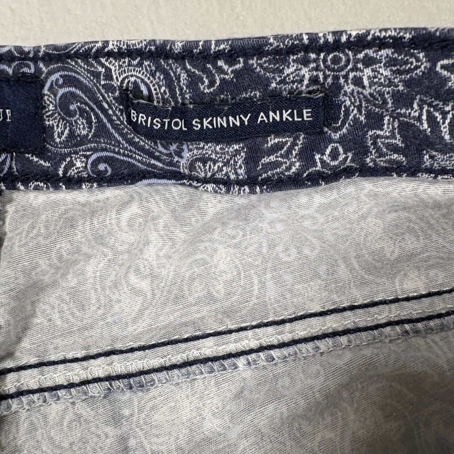 Charter Club Womens Jeans Sz 12 Blue Paisley Print Skinny Ankle Stretch Y2K Boho