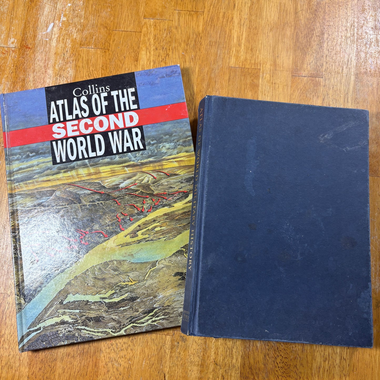 WWII Atlas Collins + World Military History Atlas Maps Battles War Reference Lot