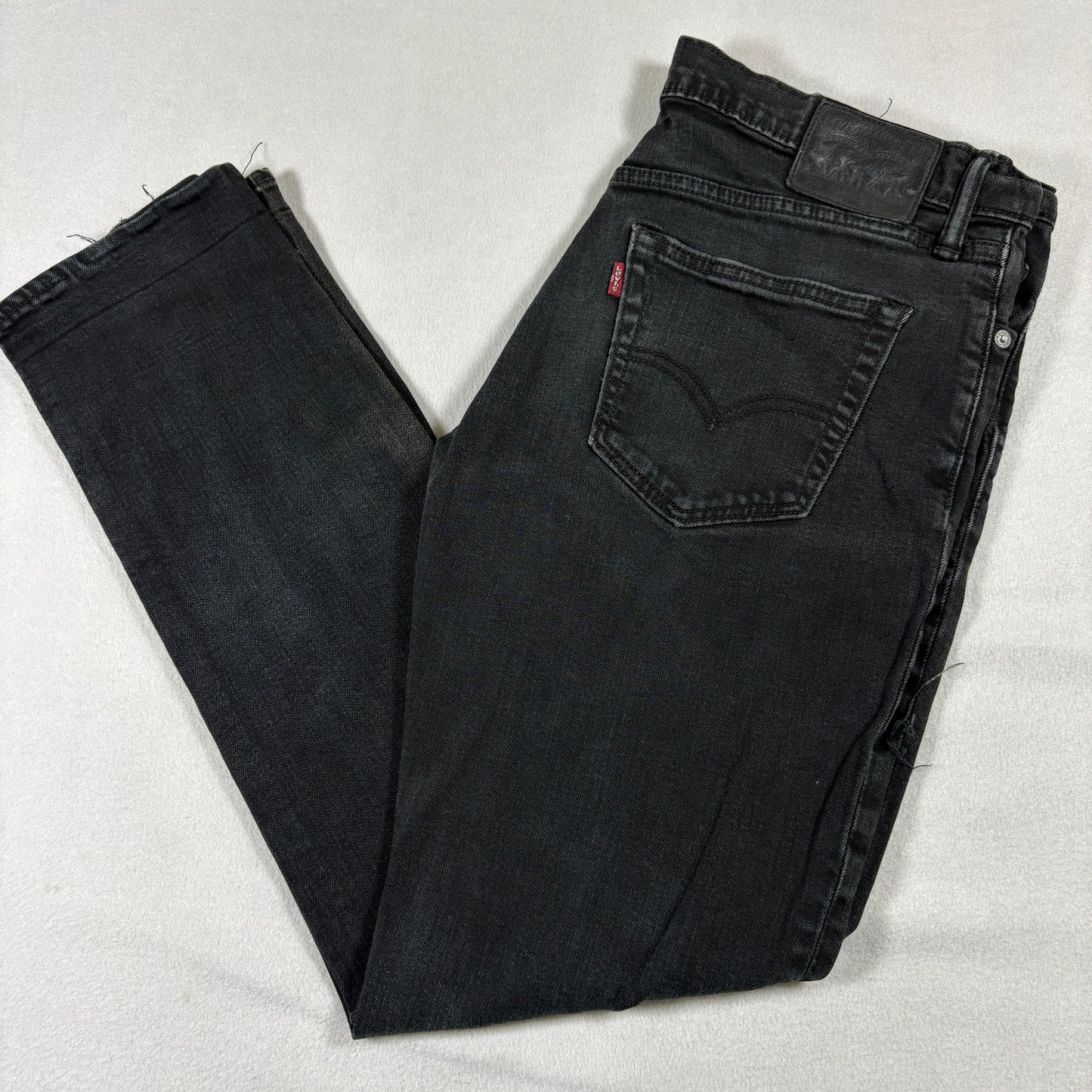 Levis Mens Black 511 Slim Fit Distressed Jeans W31 L32 Y2K Grunge Denim Vintage