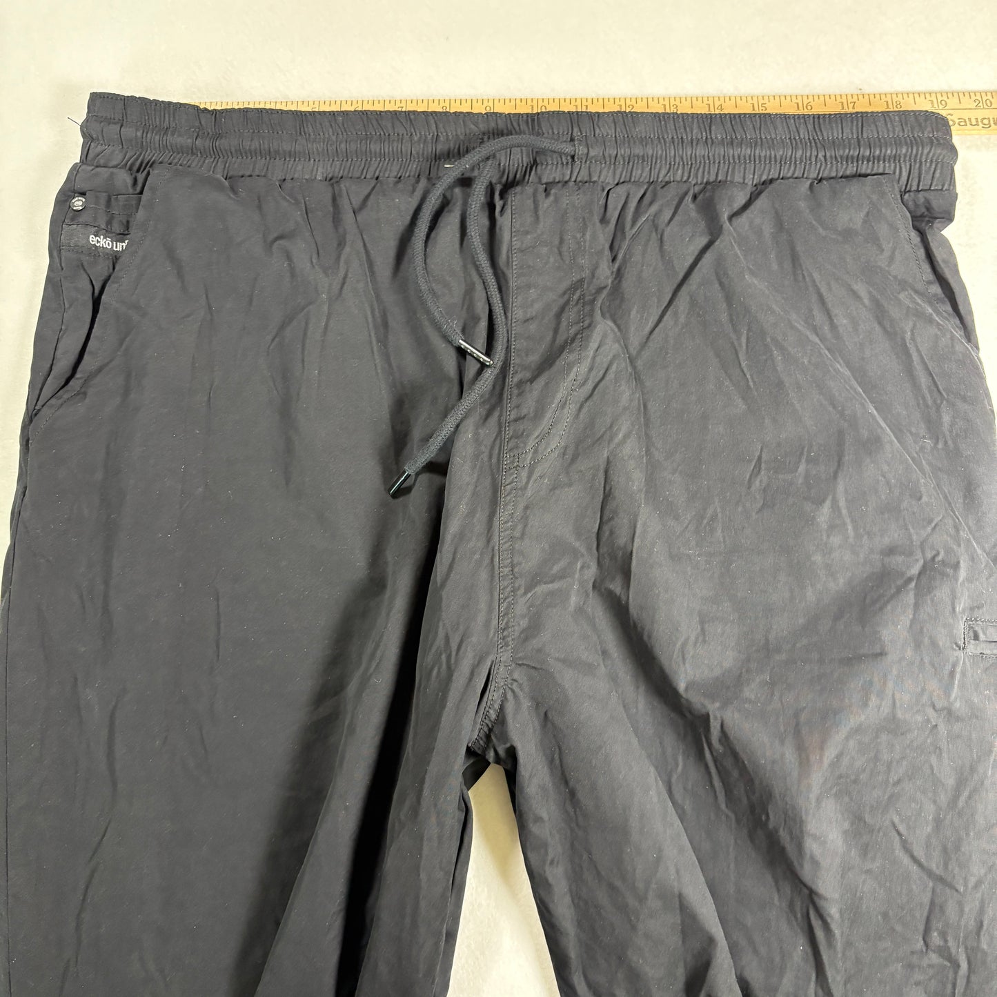 Ecko Unltd Mens Pants Sz 38 Black Nylon Joggers Streetwear Y2K 90s Hip Hop VTG