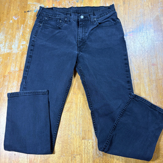 Levi’s 514 Jeans Mens W35 L32 Black Straight Leg Denim Classic Fit Vintage Look