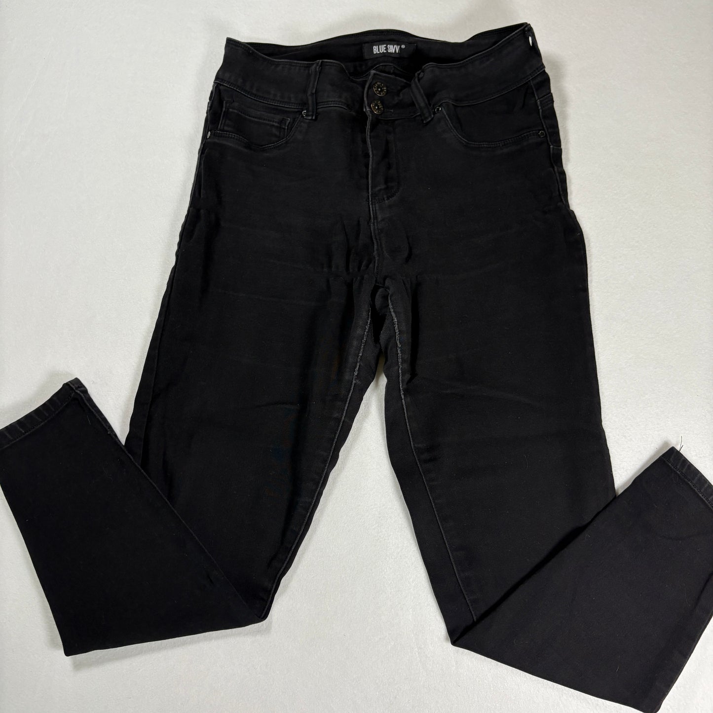 Blue Savin Womens Jeans Sz 13/31 Black High Rise Skinny Stretch Denim Y2K Vintage