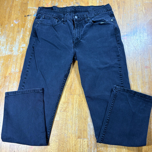 Levi’s 514 Jeans Mens W35 L32 Black Straight Leg Denim Classic Fit Vintage Wash