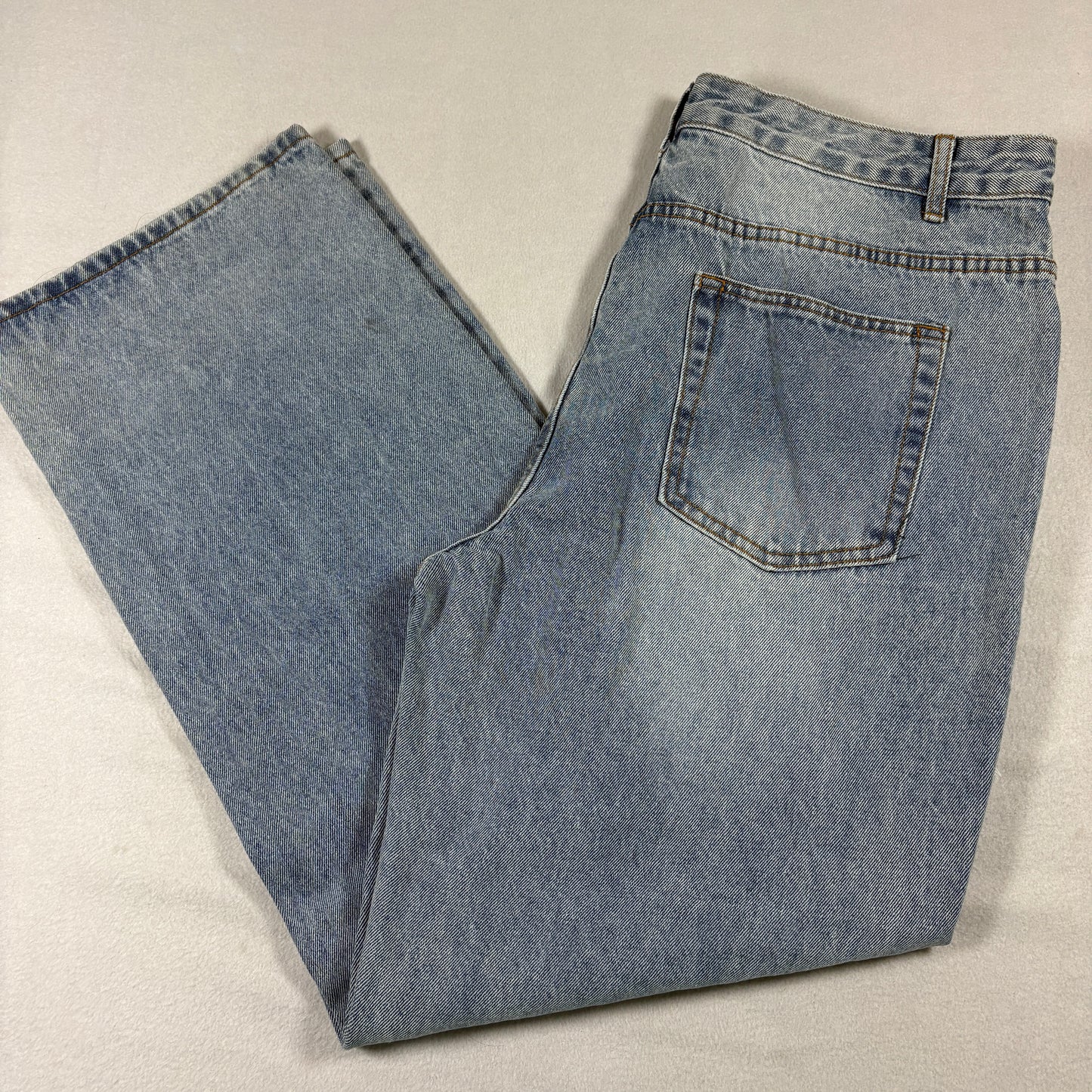 Womens Light Wash Distressed Baggy Jeans XXL Y2K Grunge Ripped Denim Vintage 90s