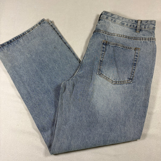 Womens Light Wash Distressed Baggy Jeans XXL Y2K Grunge Ripped Denim Vintage 90s