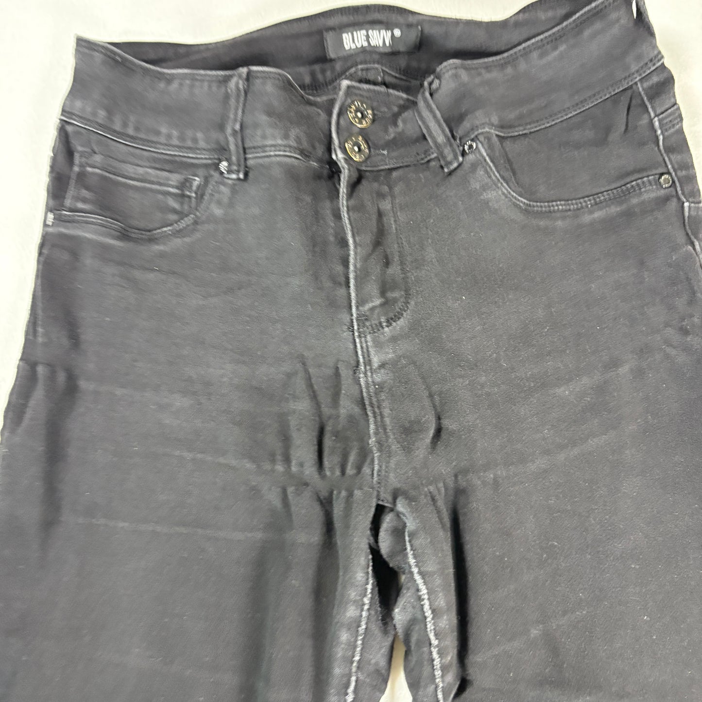 Blue Savin Womens Jeans Sz 13/31 Black High Rise Skinny Stretch Denim Y2K Vintage